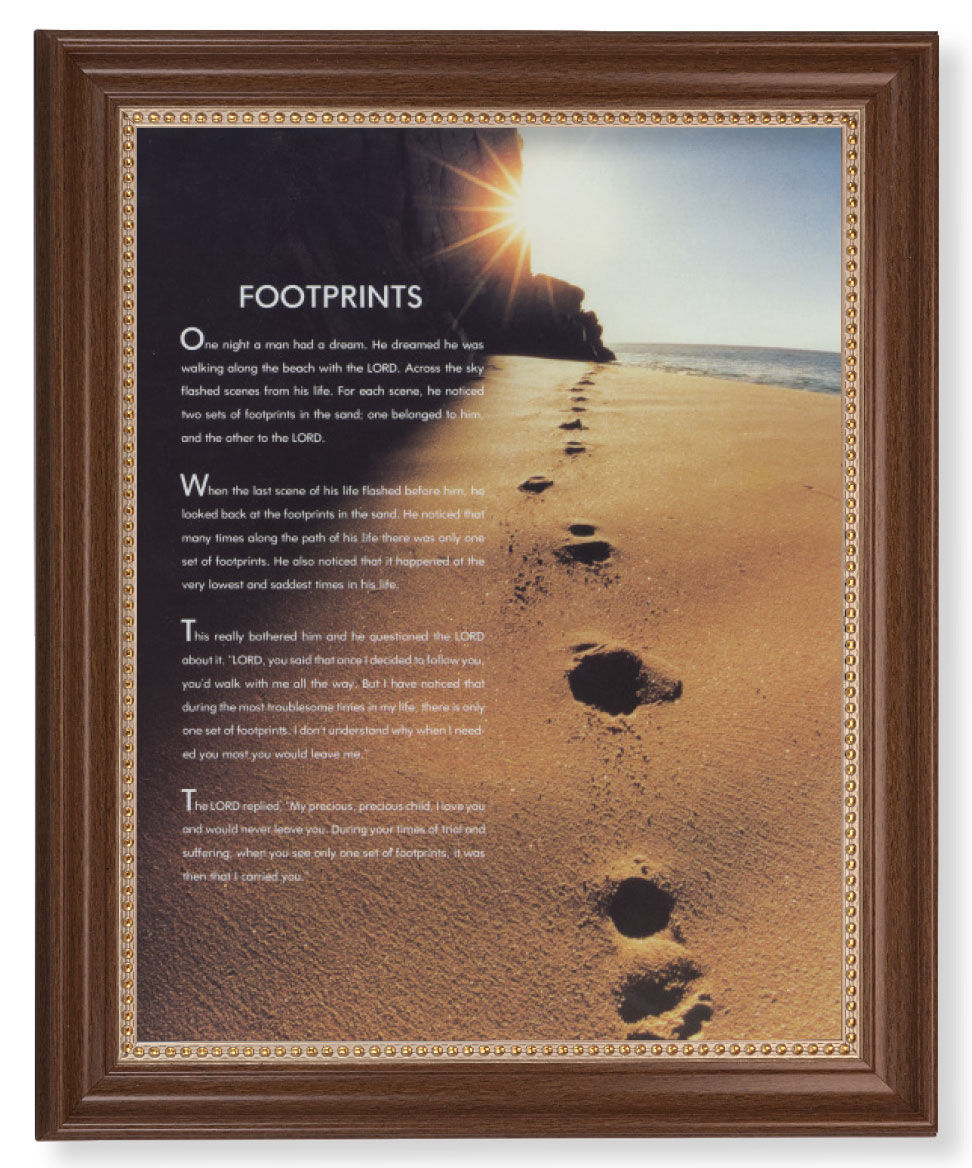 Footprints In the Sand Poem 11x14 Framed Print Artboard