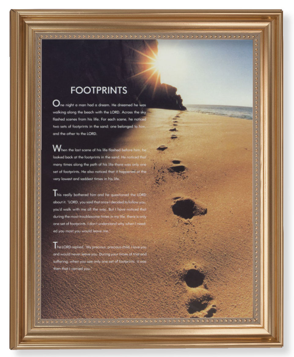 Footprints In the Sand Poem 11x14 Framed Print Artboard