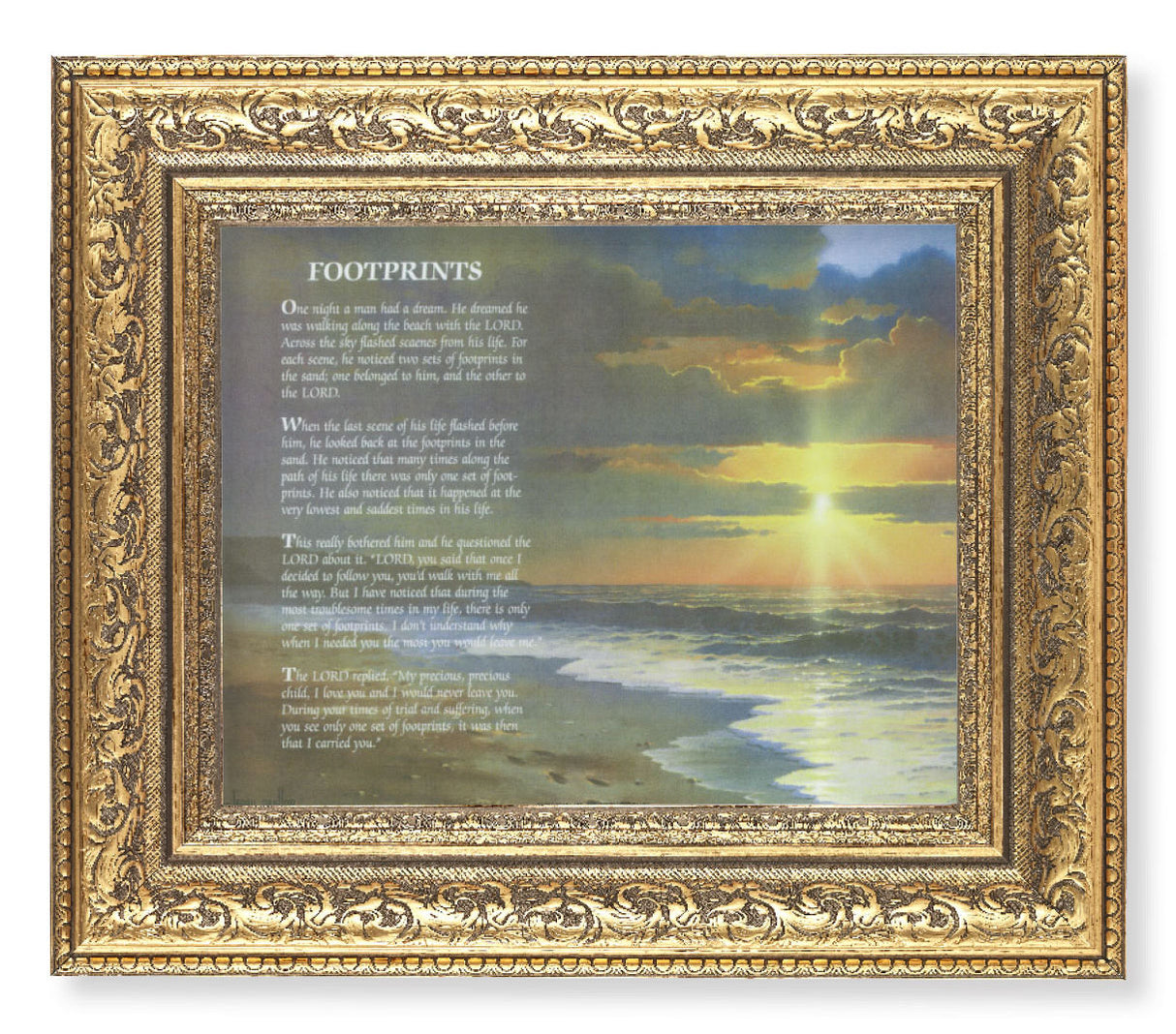 Footprints Landscape 8x10 Framed Print Under Glass