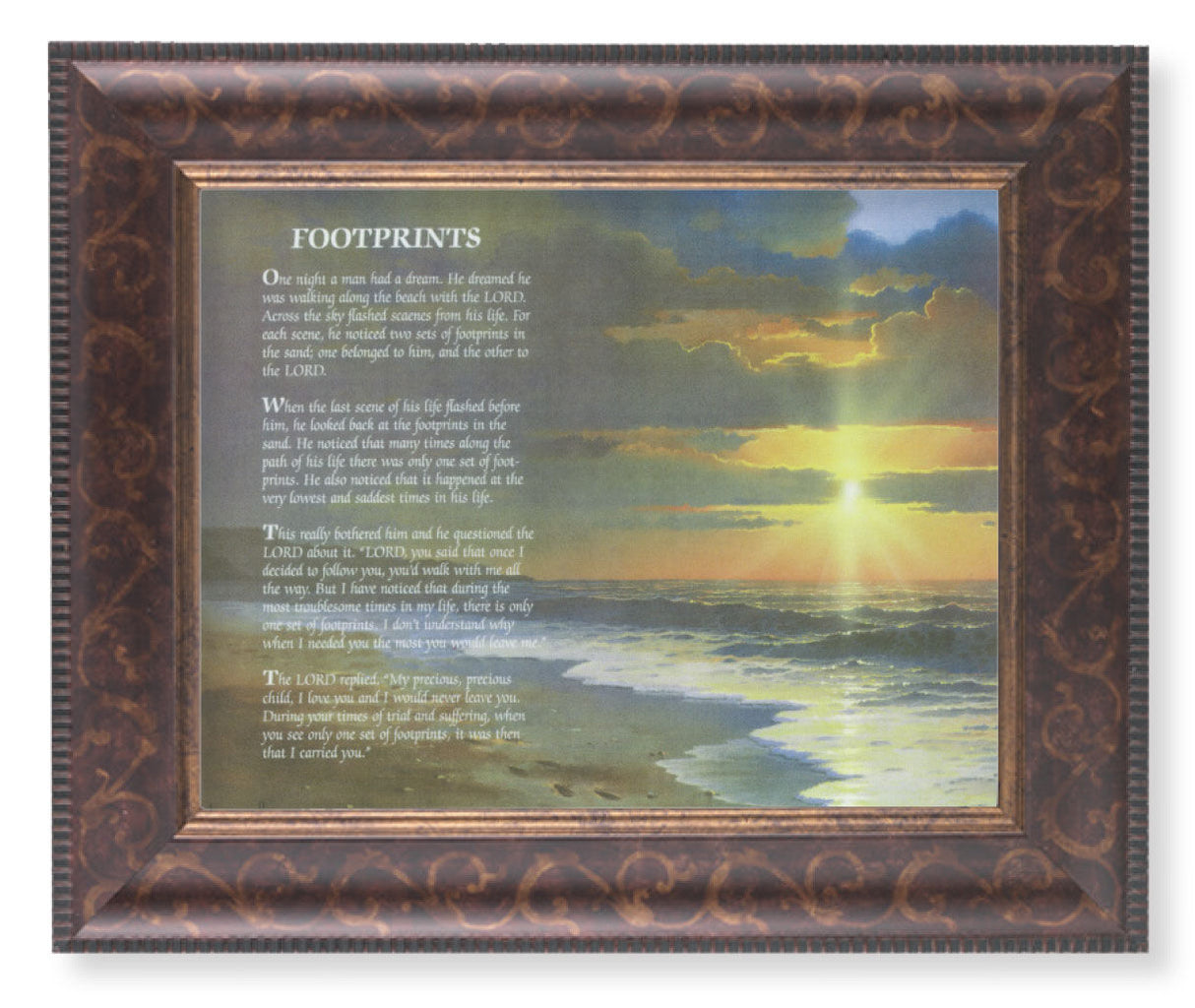 Footprints Landscape 8x10 Framed Print Under Glass
