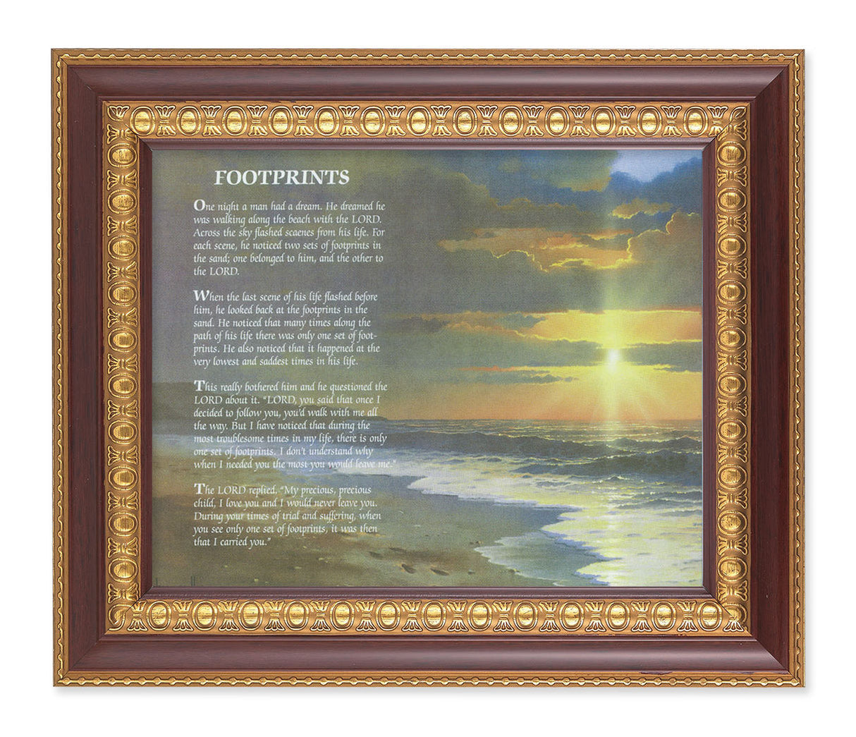 Footprints Landscape 8x10 Framed Print Under Glass