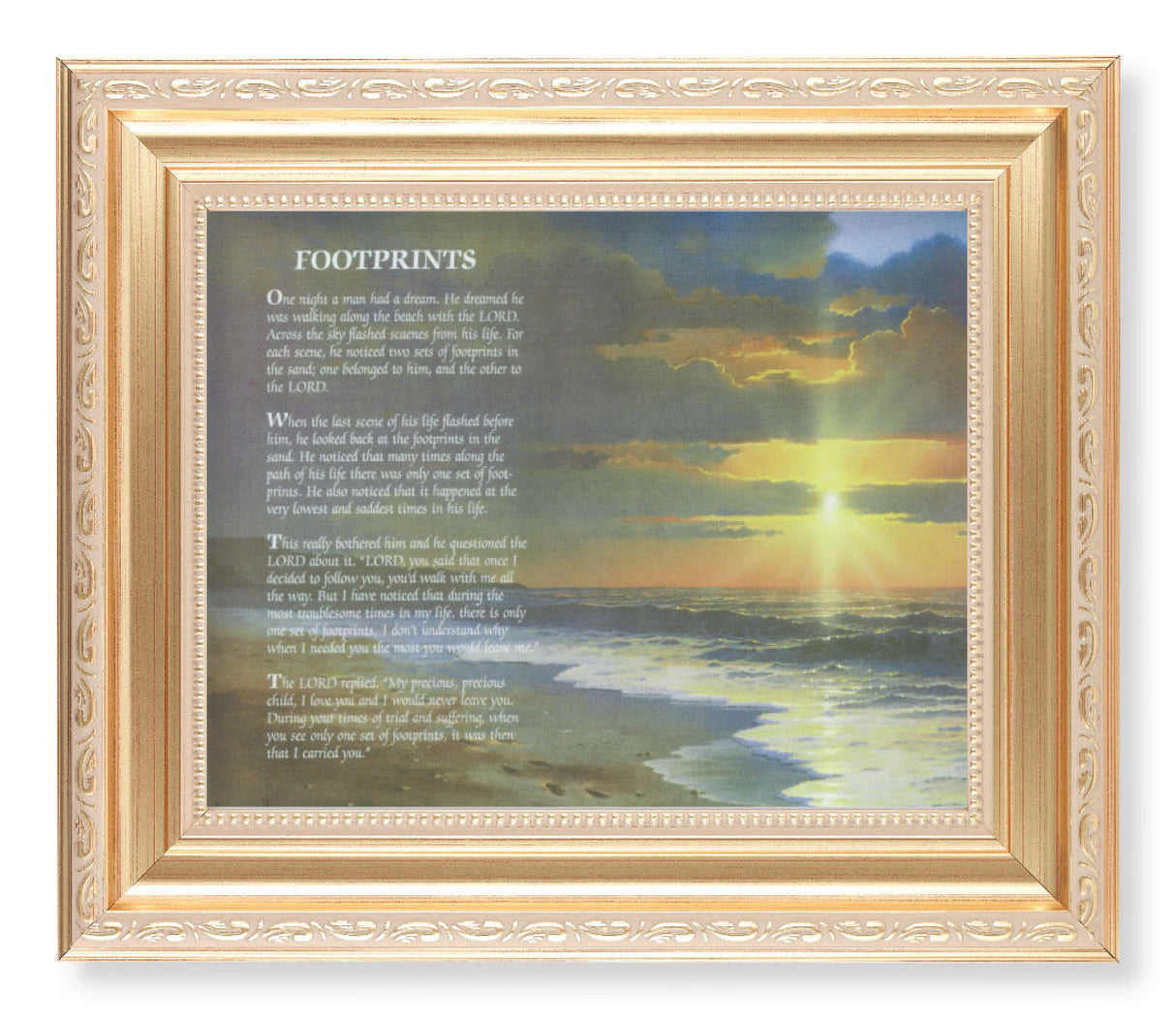 Footprints Landscape 8x10 Framed Print Under Glass