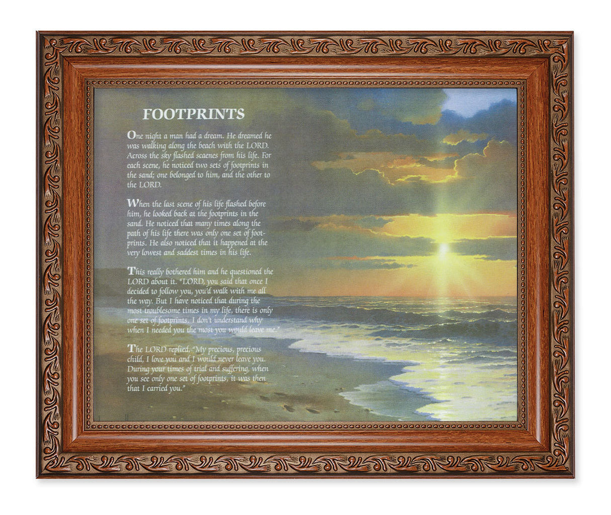 Footprints Landscape 8x10 Framed Print Under Glass