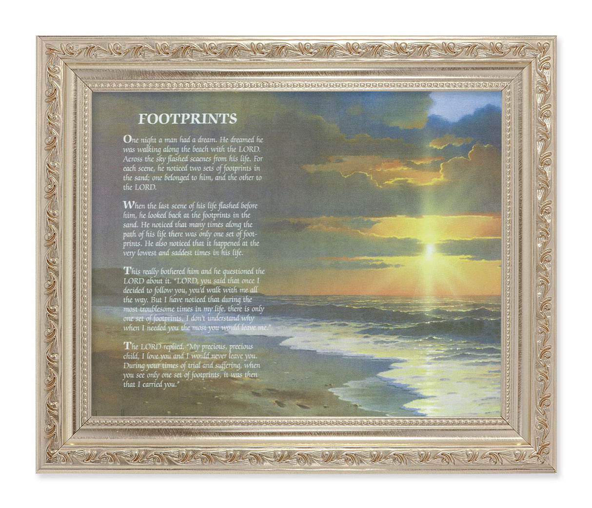 Footprints Landscape 8x10 Framed Print Under Glass