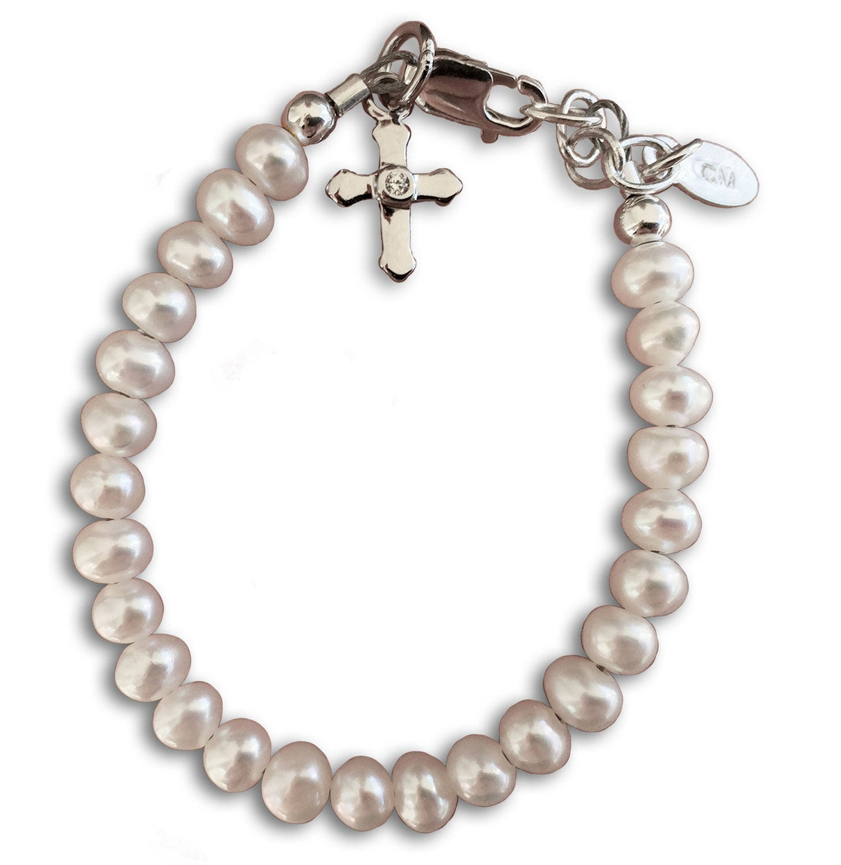 Baptism Bracelet Pearl and Cross