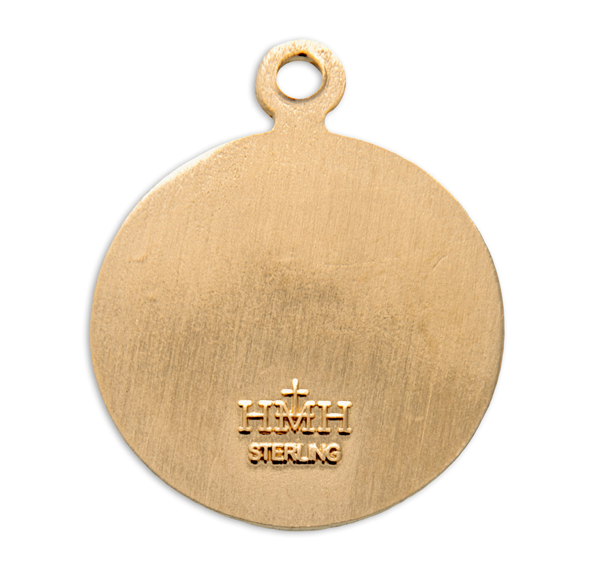 Child's Round Holy Baptism Medal Necklace, Gold Over Sterling Silver