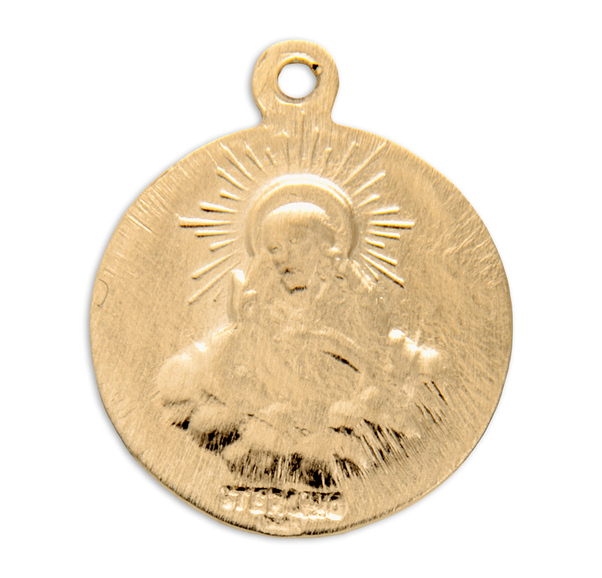 Saint Therese the Little Flower Medal Necklace, Gold Over Sterling Silver
