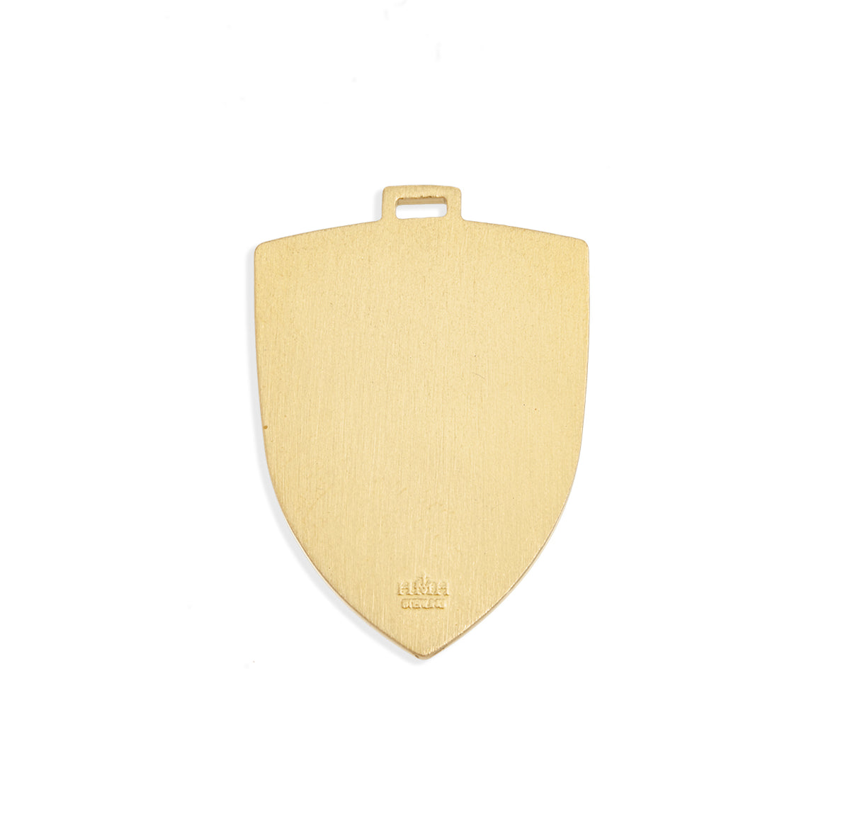 Large Arched Saint Michael Shield Medal Necklace, Gold Over Sterling Silver