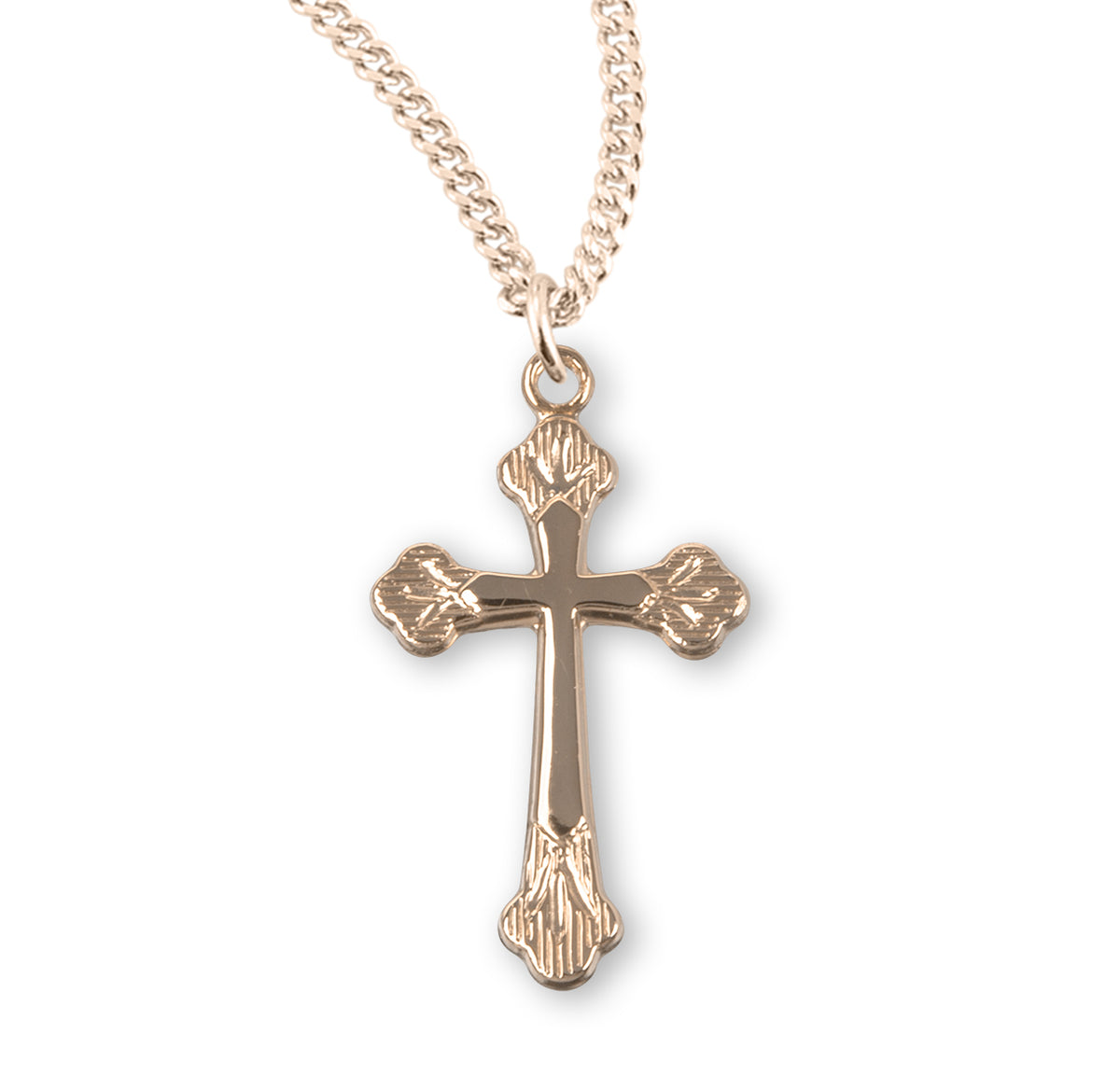 Flared Cross Necklace, Gold Over Sterling Silver