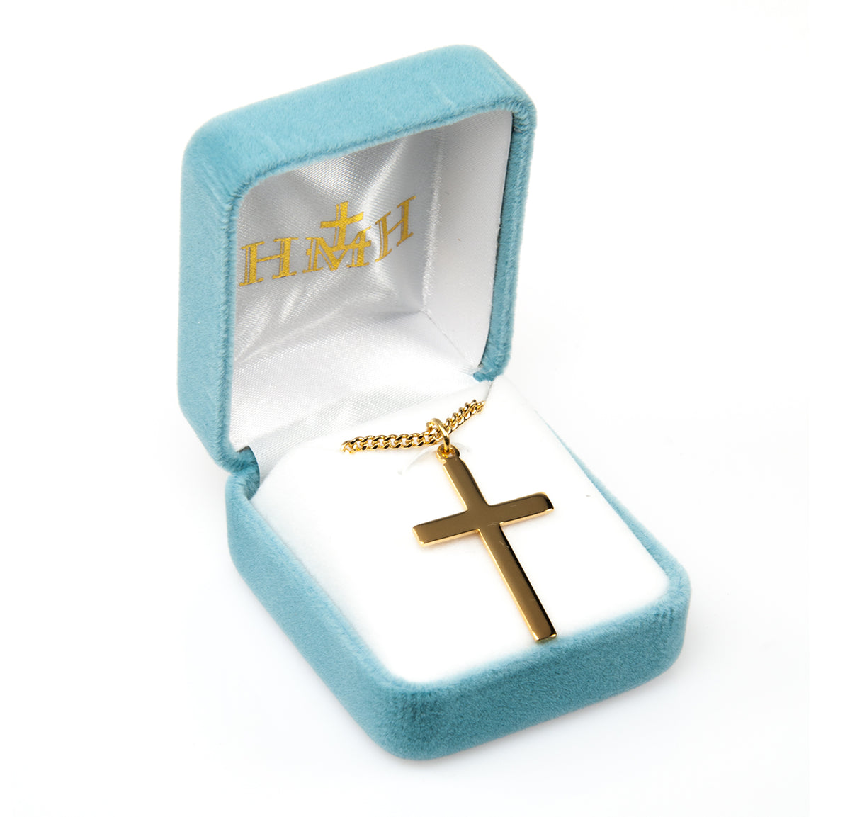Plain Cross Necklace, Gold Over Sterling Silver