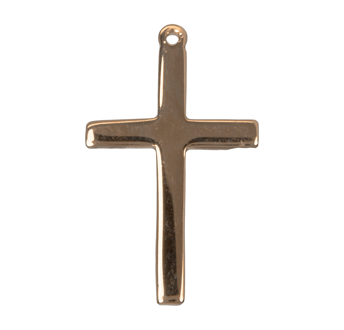 Flat High Polish Cross Necklace, Gold Over Sterling Silver
