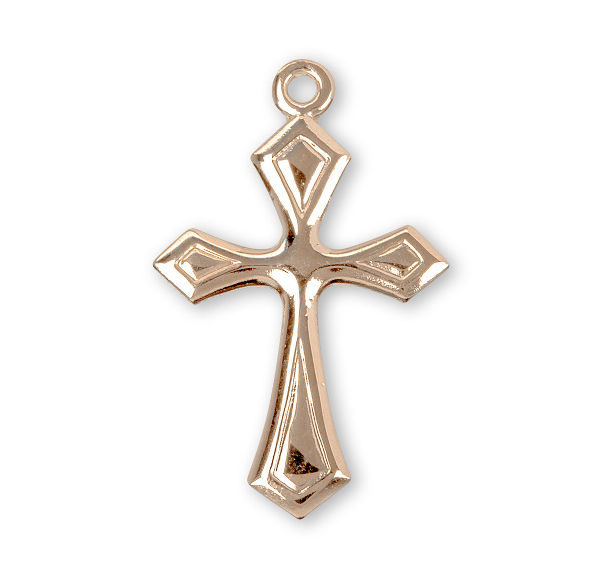 Large Fancy Cross Necklace, Gold Over Sterling Silver