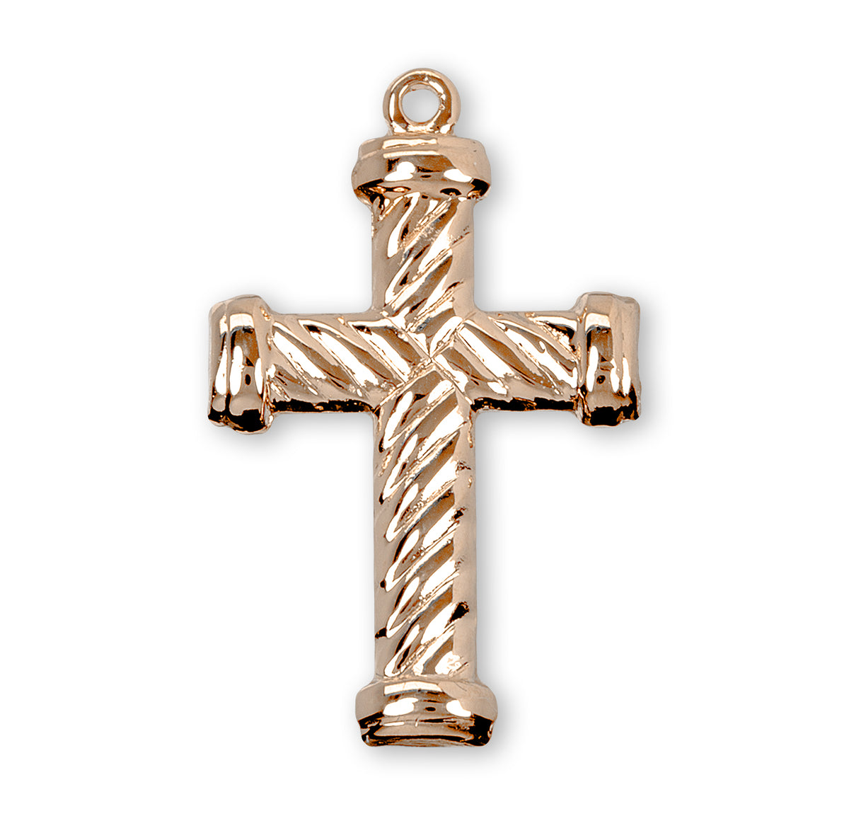 Twist Cross Necklace, Gold Over Sterling Silver