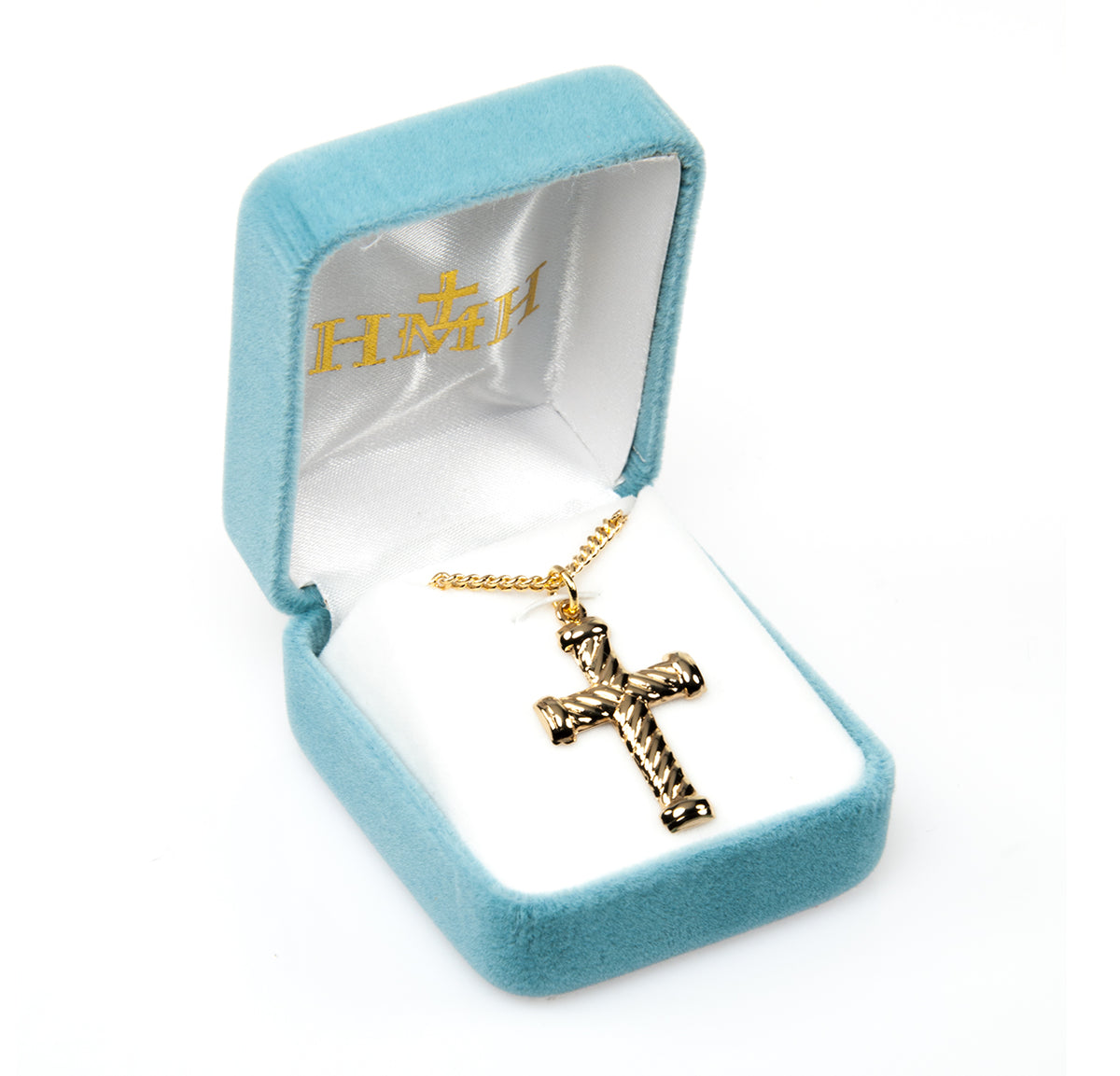 Twist Cross Necklace, Gold Over Sterling Silver