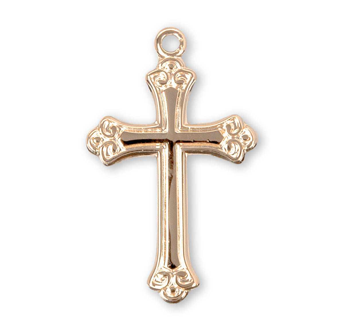 Medium Cross Necklace, Gold Over Sterling Silver