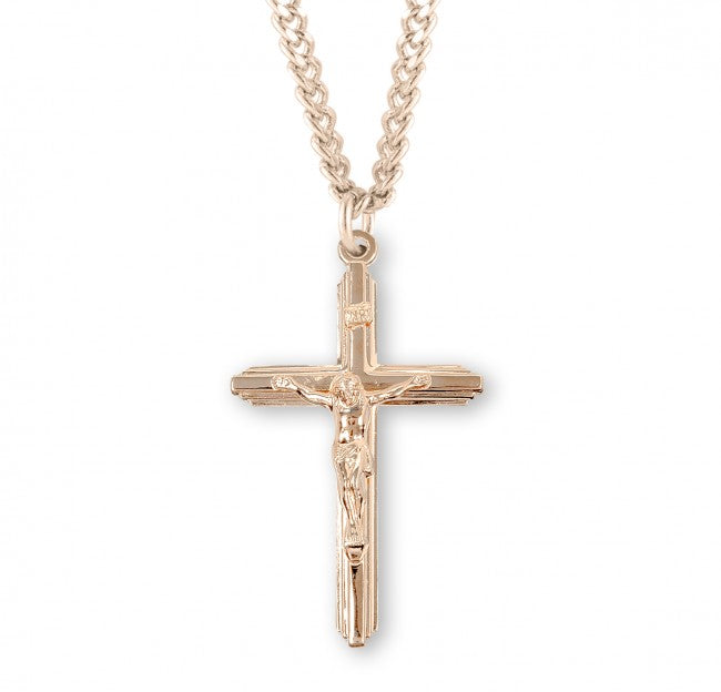 Classic Crucifix Pendant for Men - Sterling Silver or Gold Plate