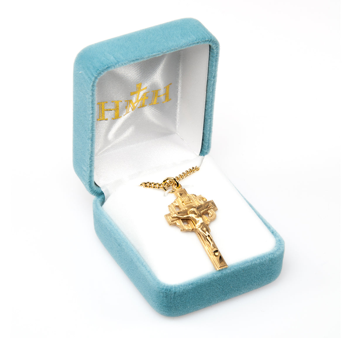Pierced Crucifix Necklace, Gold Over Sterling Silver