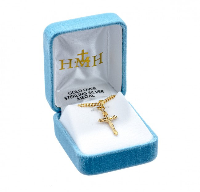 Sterling Silver Petite Crucifix Pendant with Chain for Women