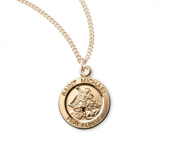 St. Michael Pray For Us Round Medal for Women
