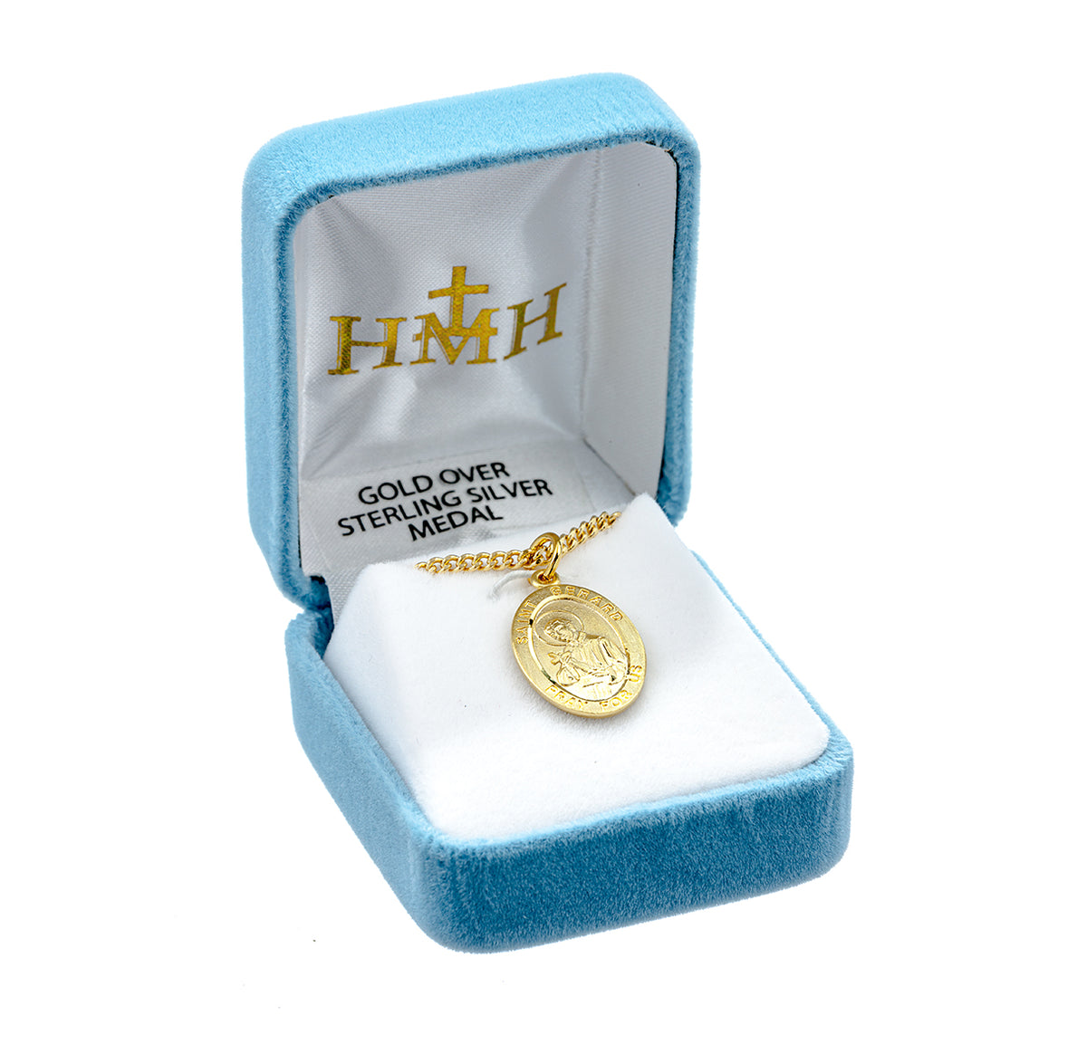 Saint Gerard Oval Medal Necklace, Gold Over Sterling Silver