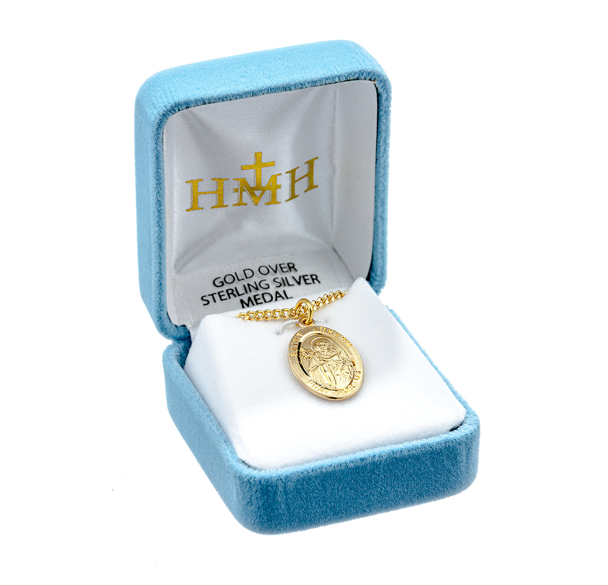 Saint Joseph Oval Medal Necklace, Gold Over Sterling Silver