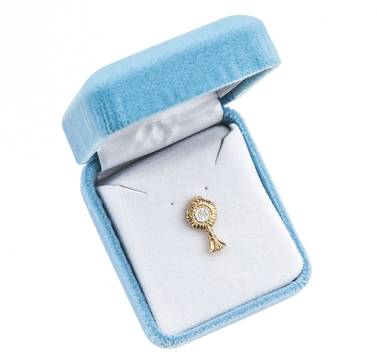 Monstrance Lapel Pin, Gold Over Sterling Silver