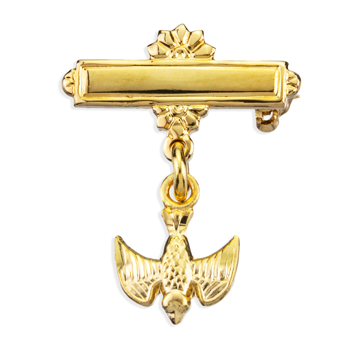 Baby Holy Spirit Medal Bar Pin, Gold Over Sterling Silver