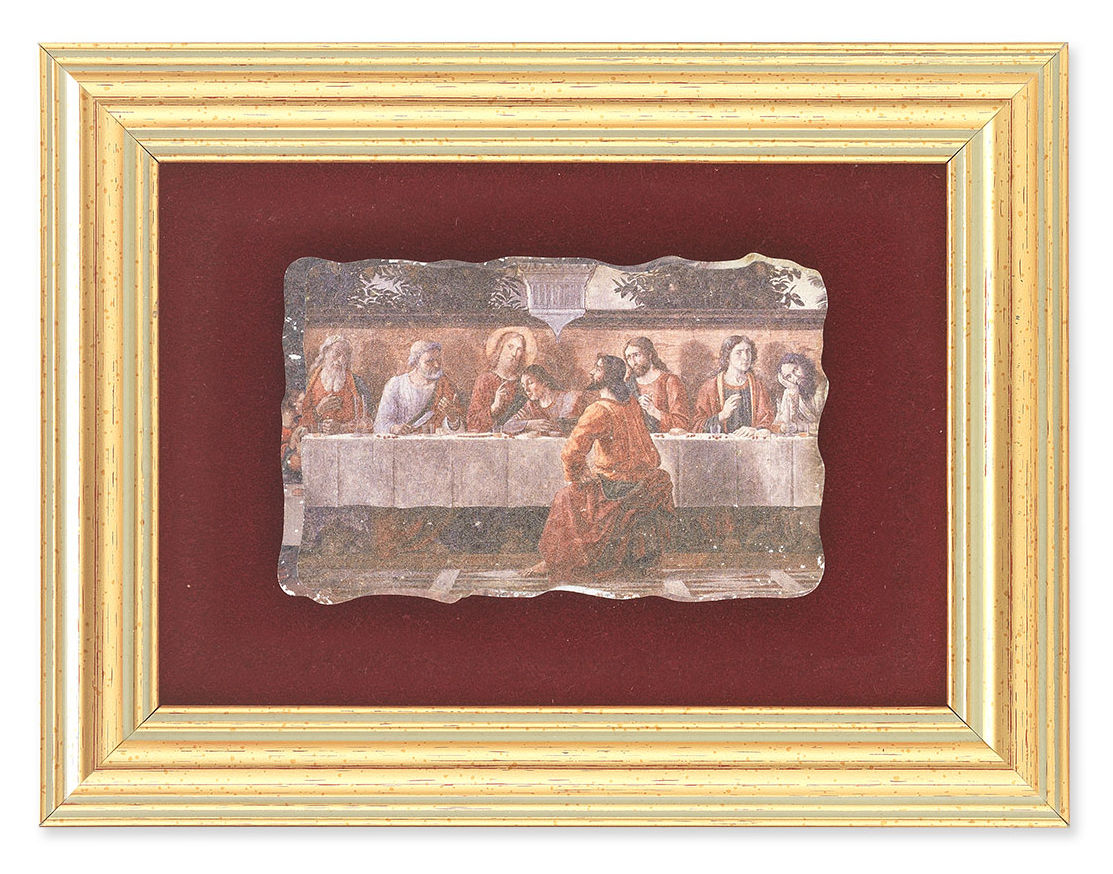 Ghirlandaio's Last Supper 5x6.5 Velvet Back Gold Frame