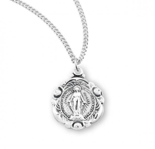 Floret Miraculous Medal Necklace for Girls