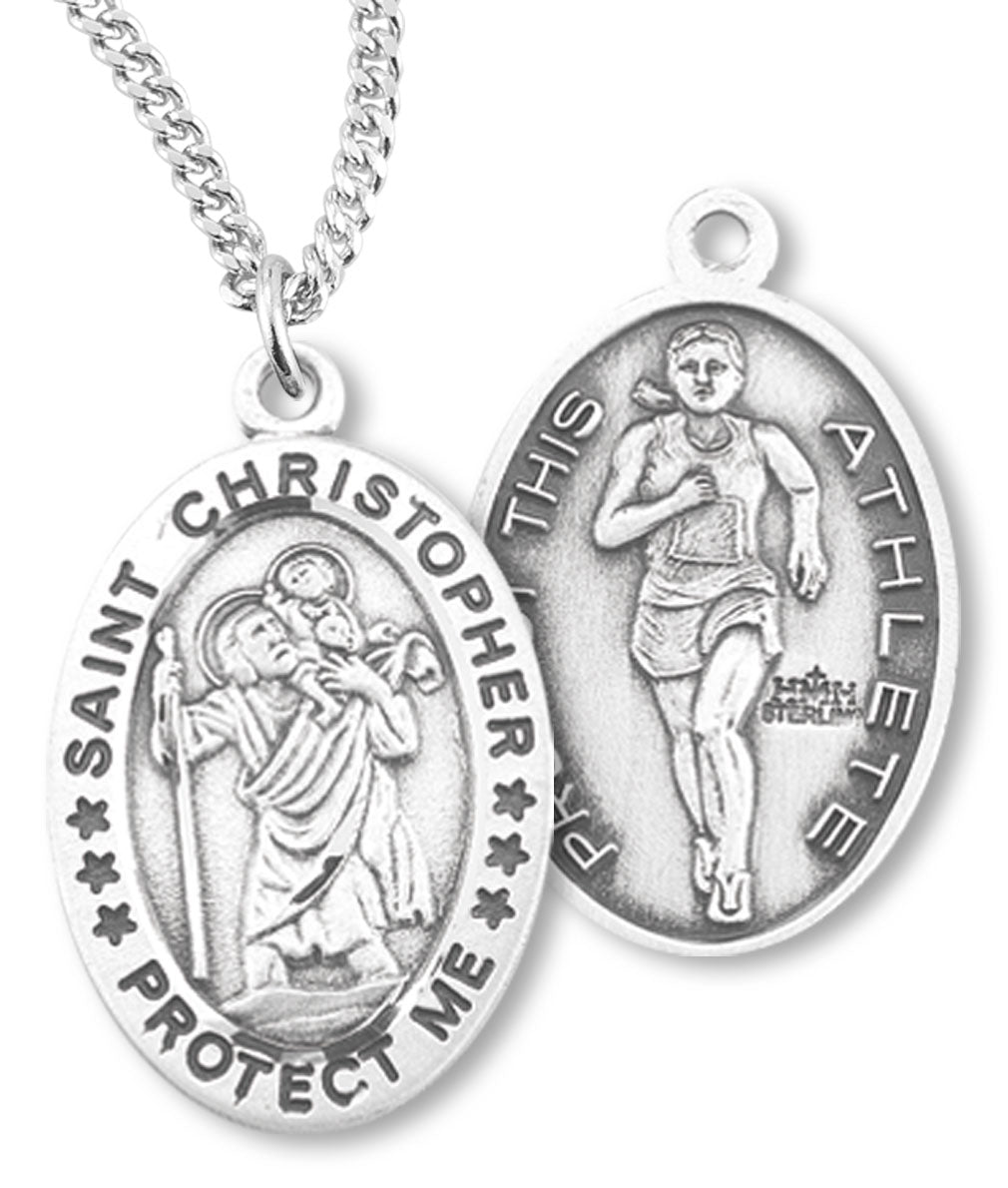 St. Christopher Track Medal Sterling Silver for Women
