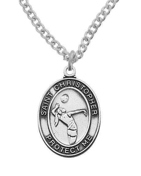Volleyball Necklace Pewter or Sterling Silver for Women