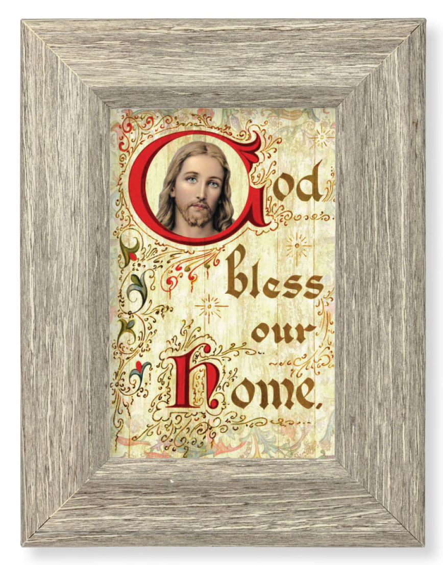 God Bless This Home 8"x6" Gray Oak Frame