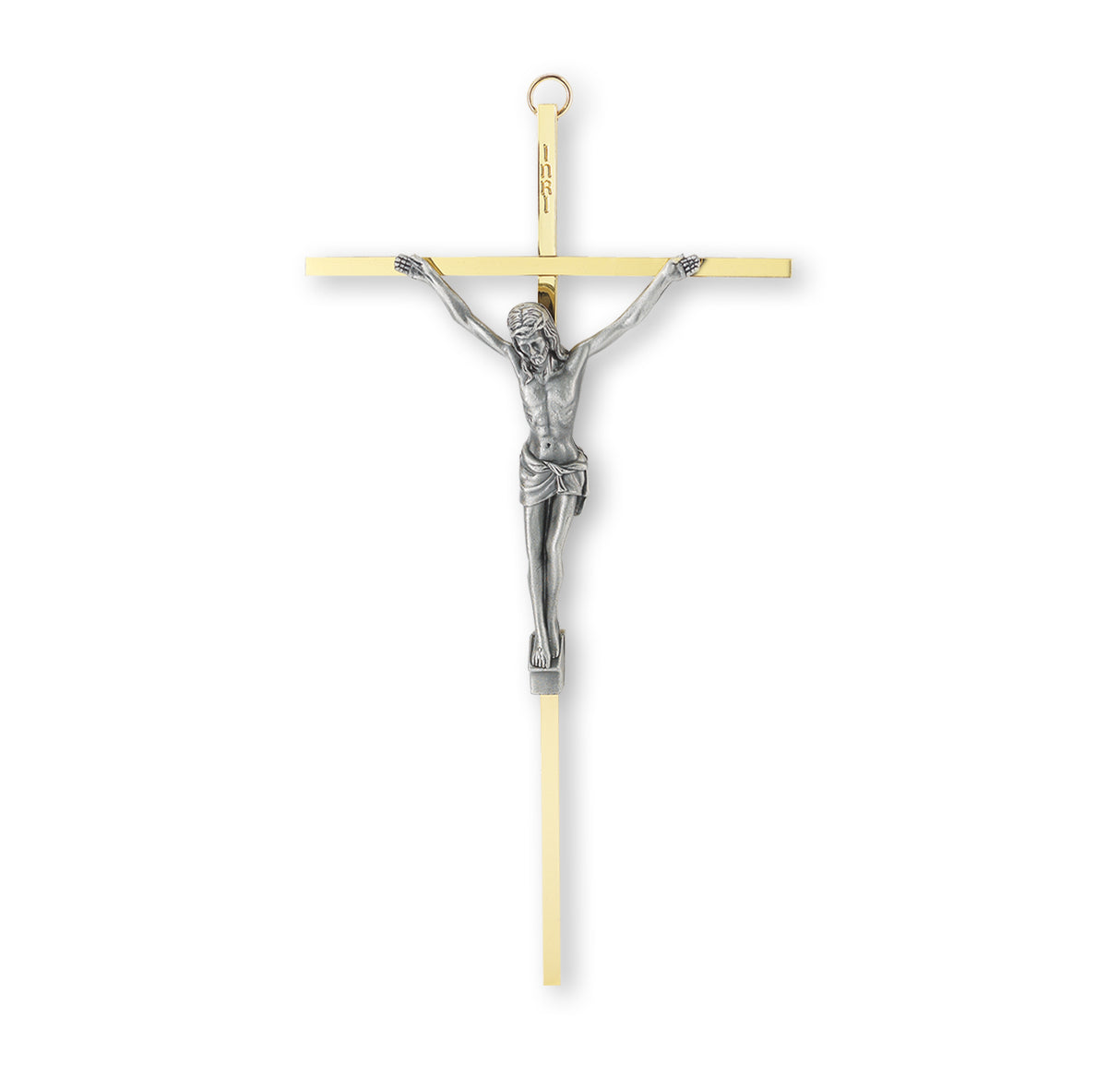 Gold Brass Finished Wall Crucifix 10 inch
