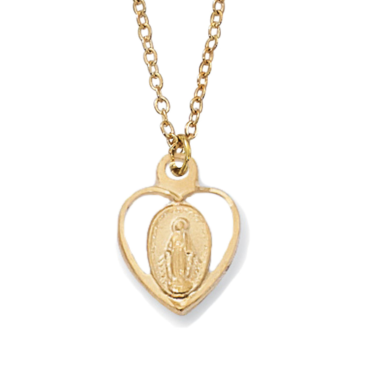 Heart Shaped Miraculous Medal for Youth