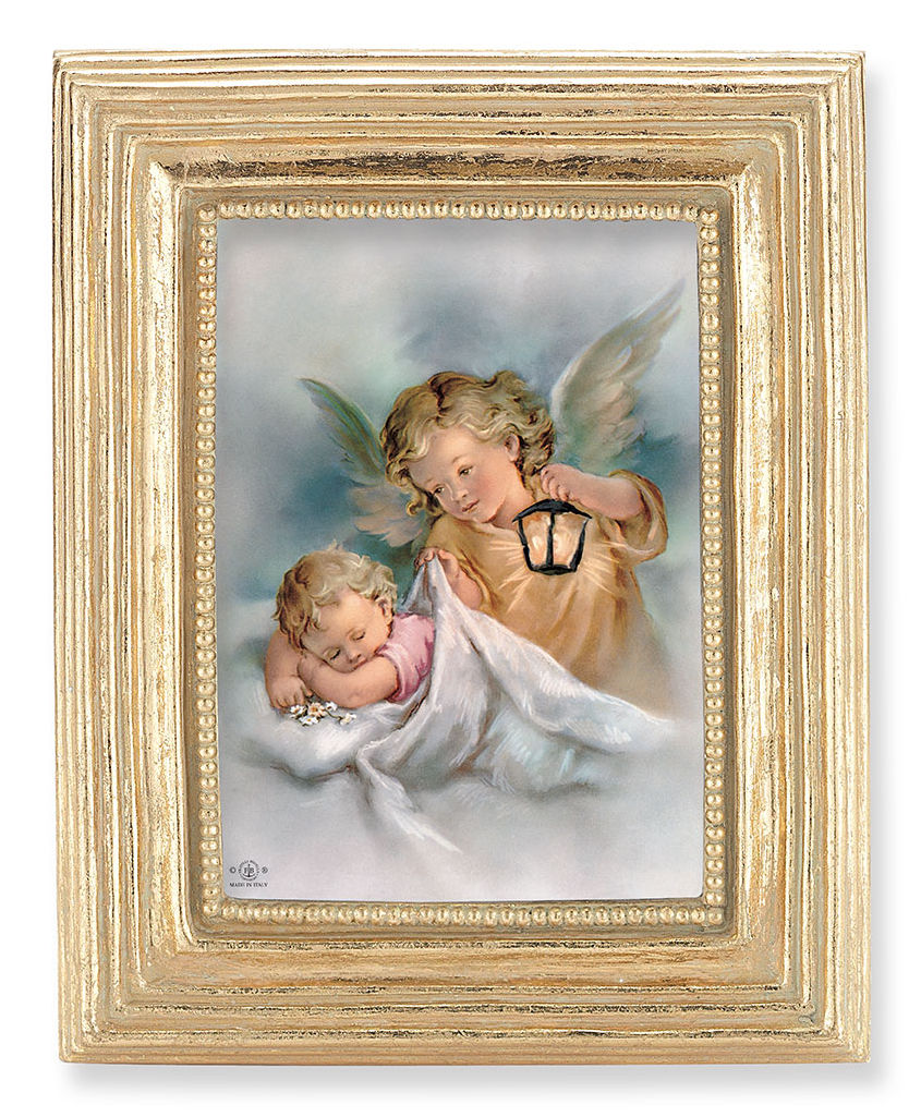 Guardian Angel with Lantern 2.5x3.5 Print Under Glass