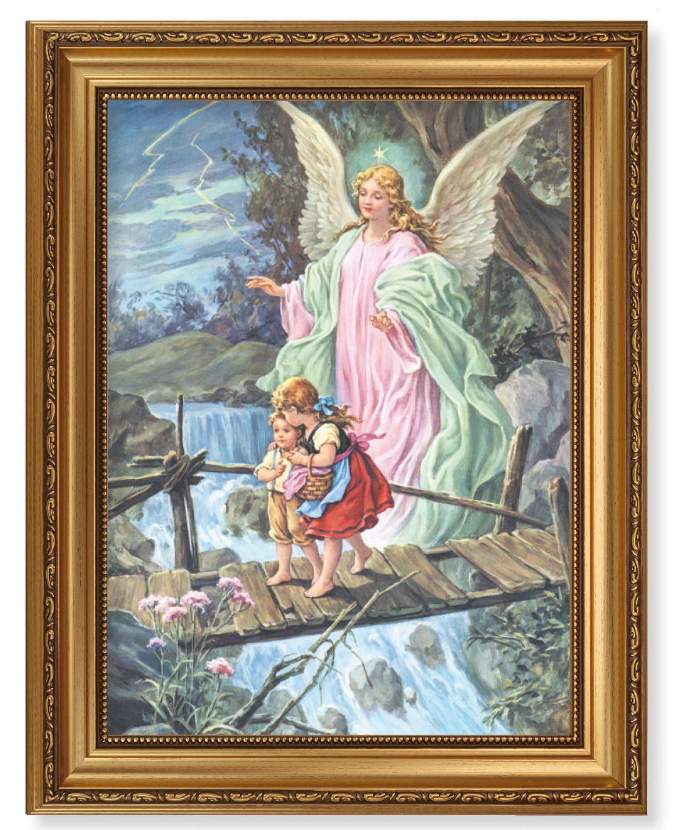 Guardian Angel Over the Bridge 12x16 Framed Print Artboard