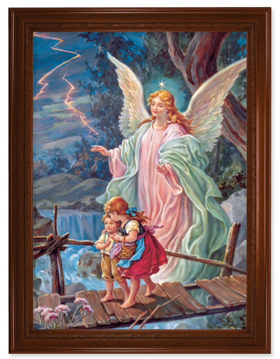 Guardian Angel Over the Bridge 19x27 Framed Print Artboard