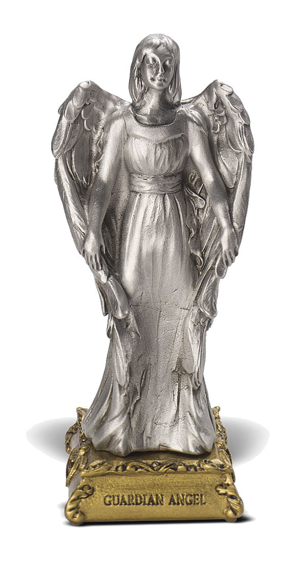 Guardian Angel Pewter Statue 4 Inch