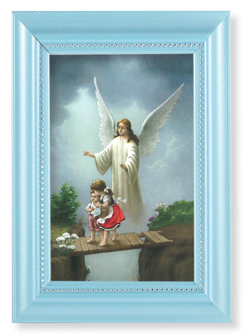 Guardian Angel Protecting Children 4x6 Print Pearlized Frame