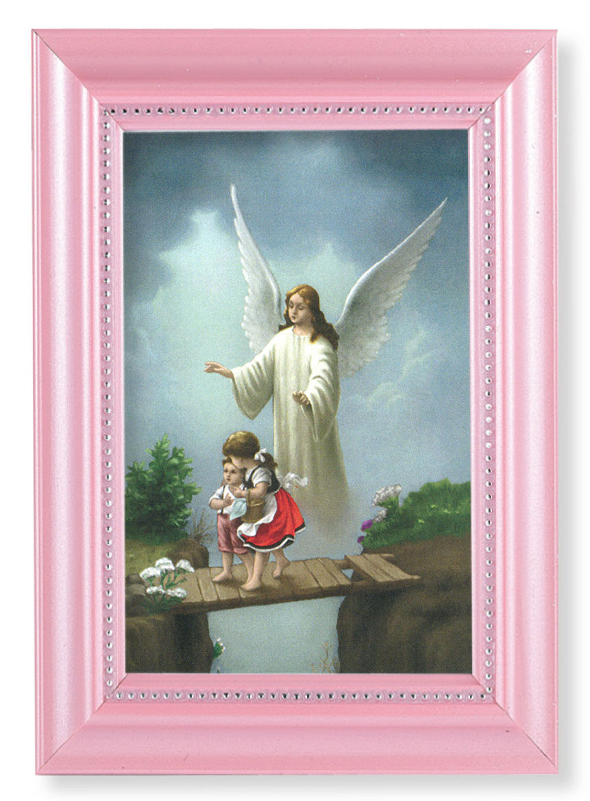 Guardian Angel Protecting Children 4x6 Print Pearlized Frame