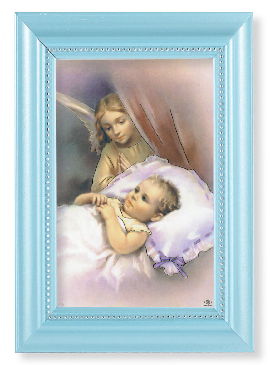 Guardian Angels and Baby 4x6 Print Pearlized Frame
