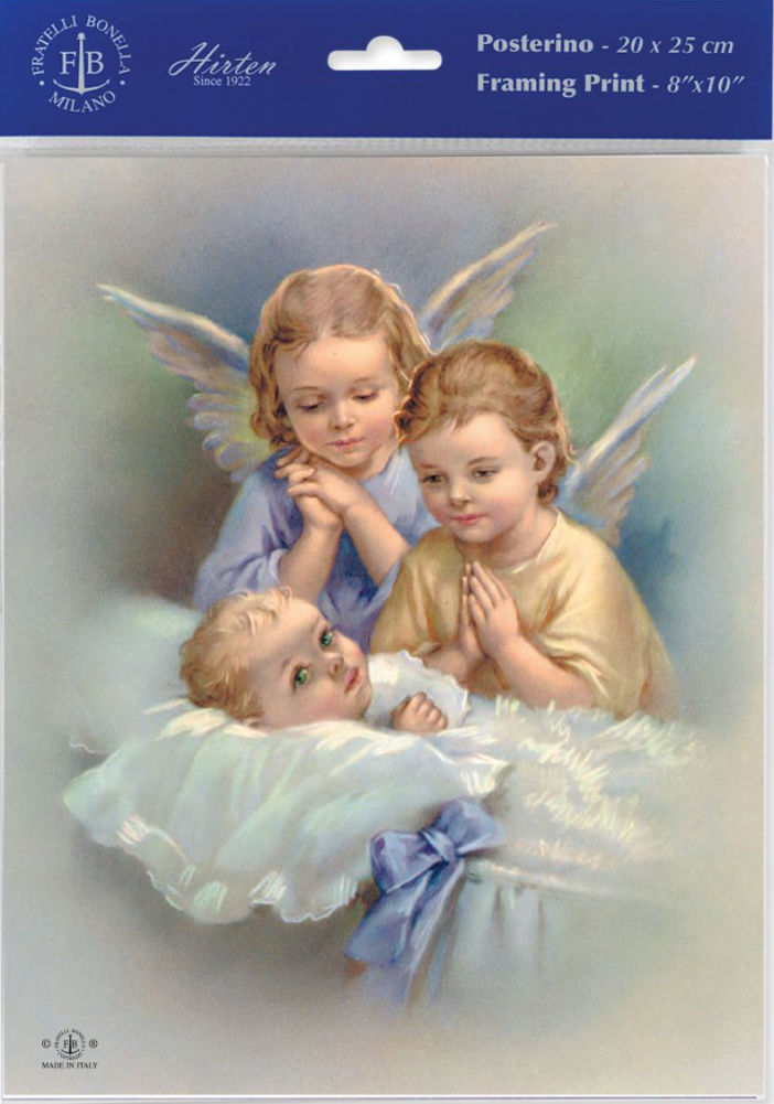 Guardian Angels with Baby in Crib Print - Sold in 3 per pack