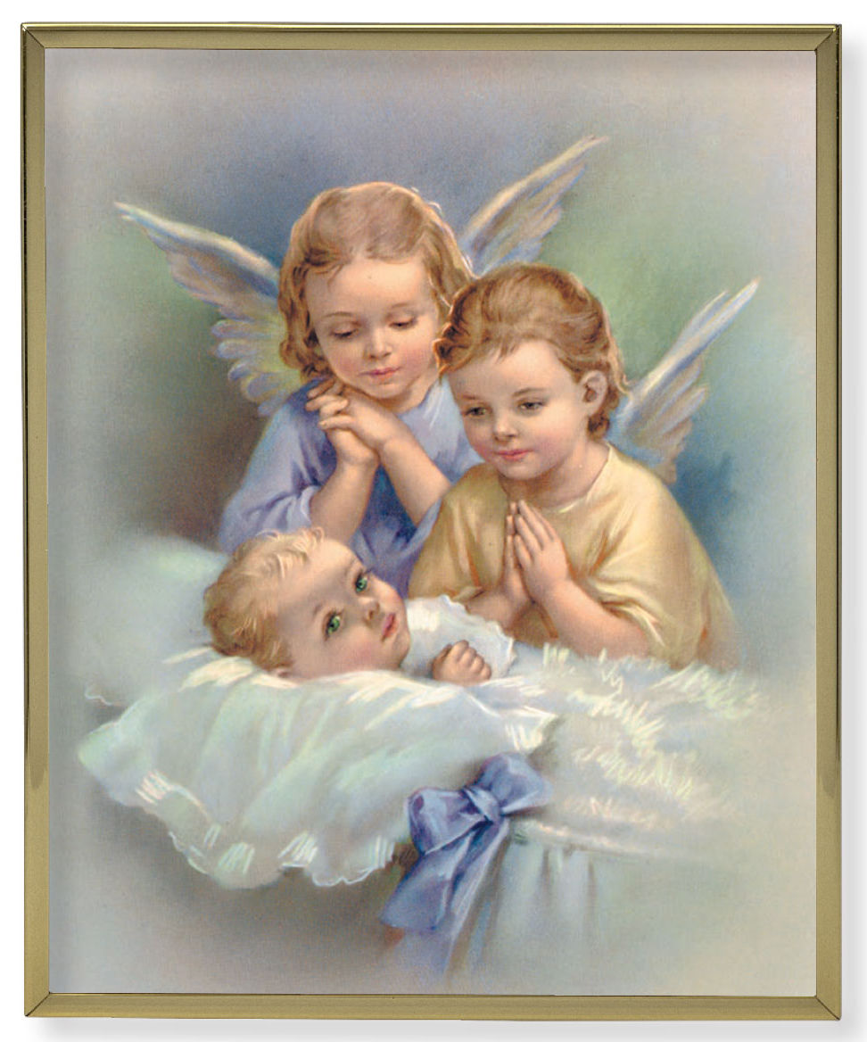 Guardian Angels 8x10 Gold Trim Plaque