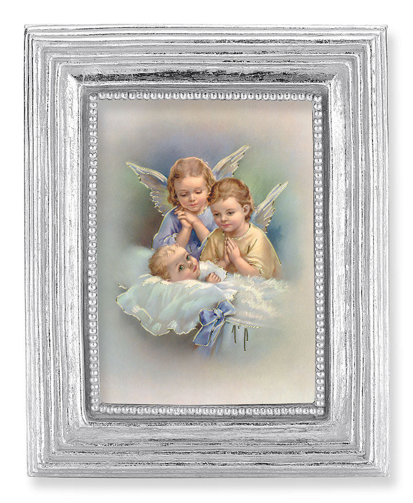 Guardian Angels with Sleeping Baby 2.5x3.5 Print Under Glass