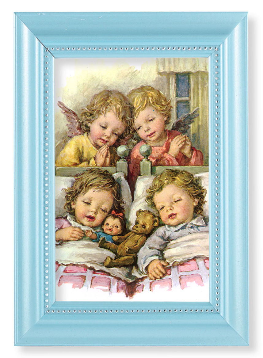 Guardian Angels with Twins 4x6 Print Pearlized Frame