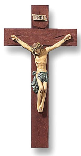 Hand Painted Tomaso Roma Crucifix - 8 inch