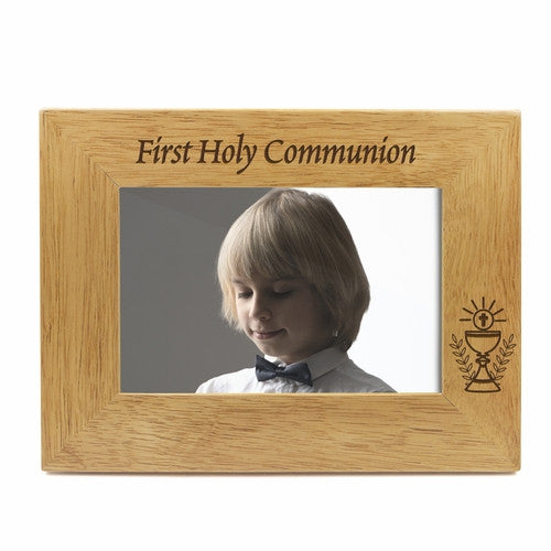 Hardwood Personalized First Communion Photo Frame