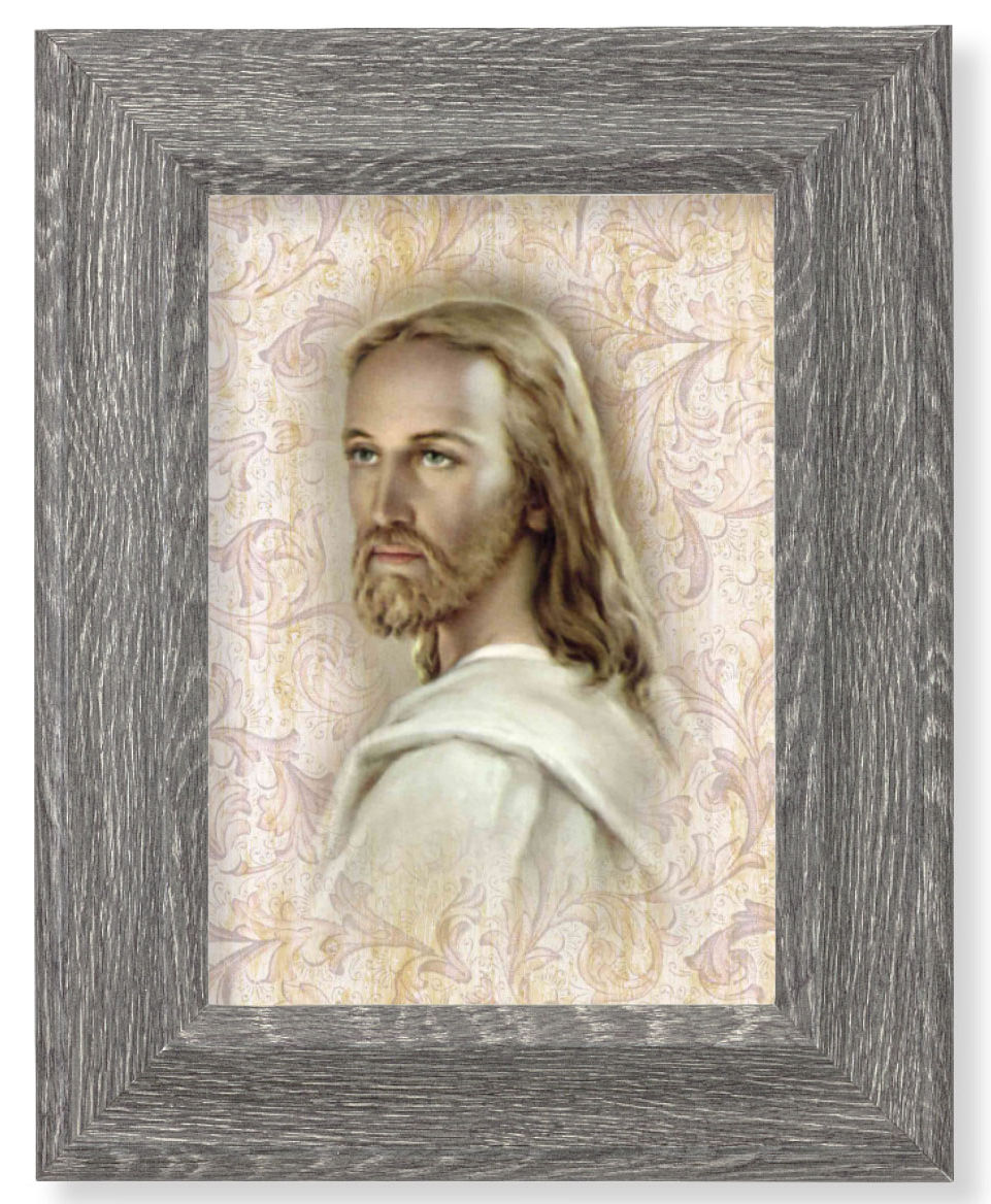 Head of Christ 7x9 Gray Oak Frame