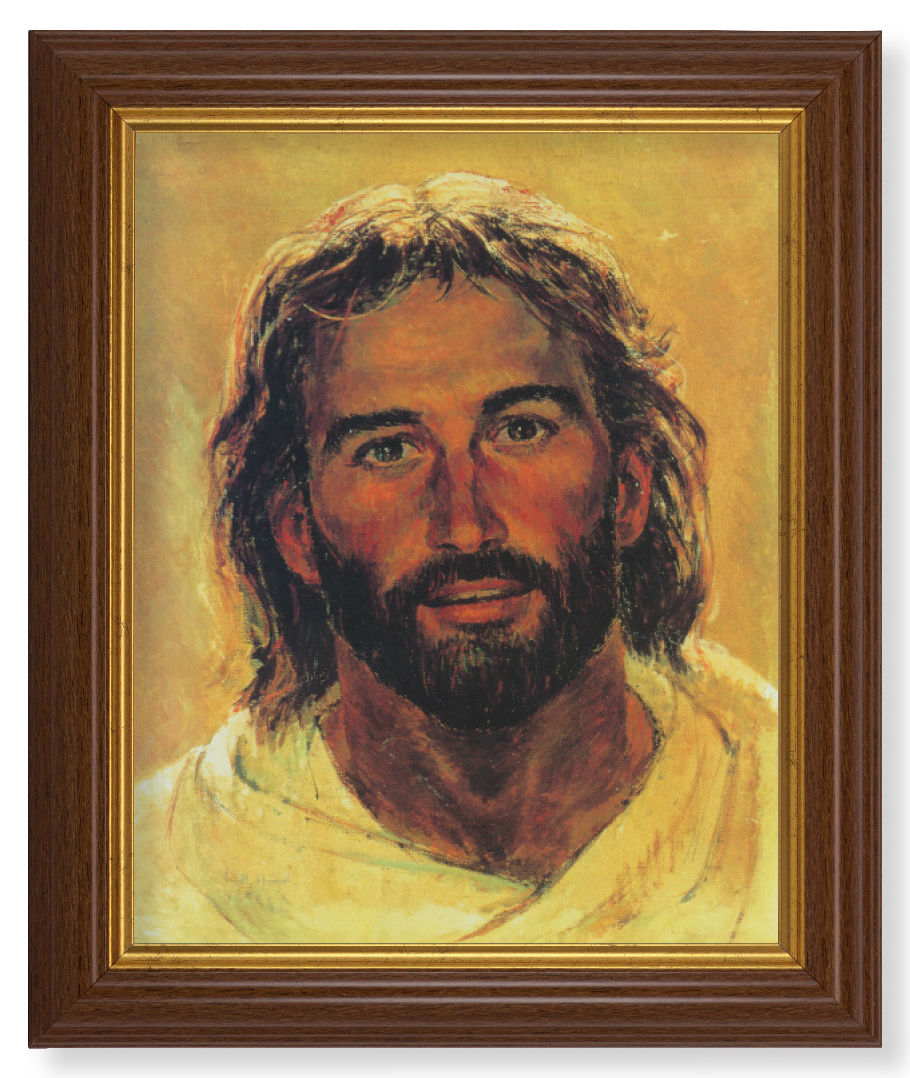 Head of Christ by Hook 8x10 Textured Artboard Dark Walnut Frame