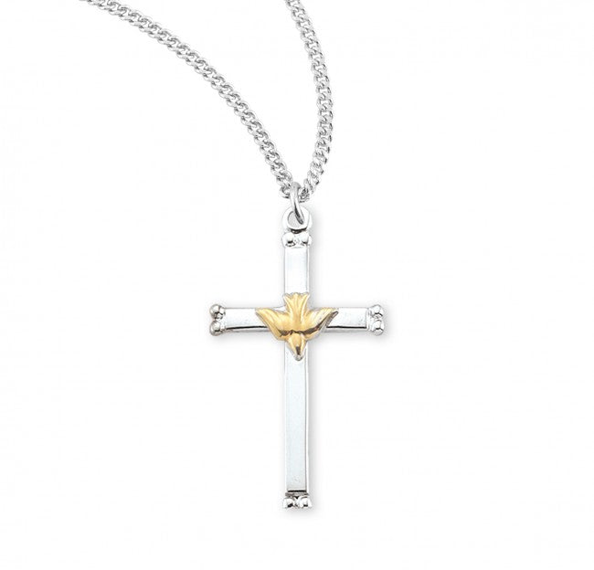 High Polish Cross Pendant with Holy Spirit Center